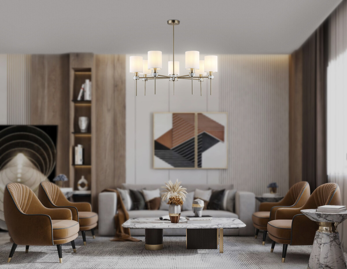 LH72373/7 DBS/WH темная латунь/белый E14/7 max 40W D840*720 — изображение 1