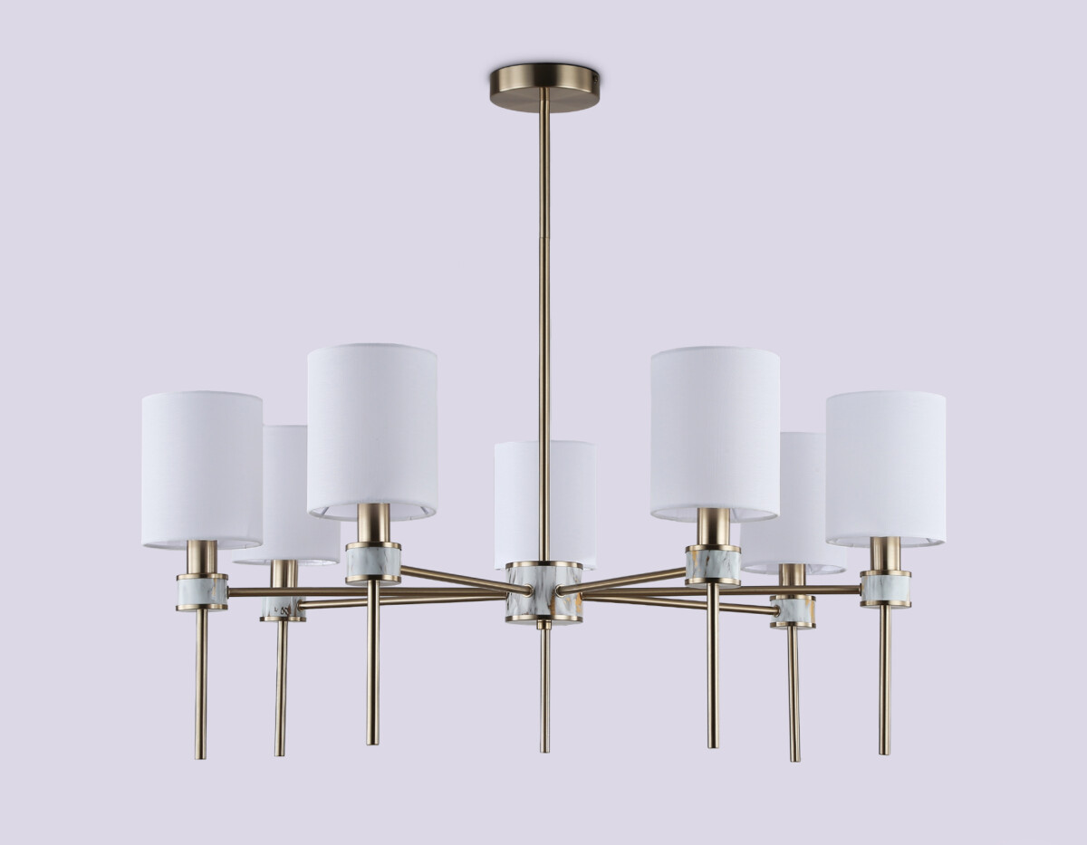 LH72373/7 DBS/WH темная латунь/белый E14/7 max 40W D840*720 — изображение 4