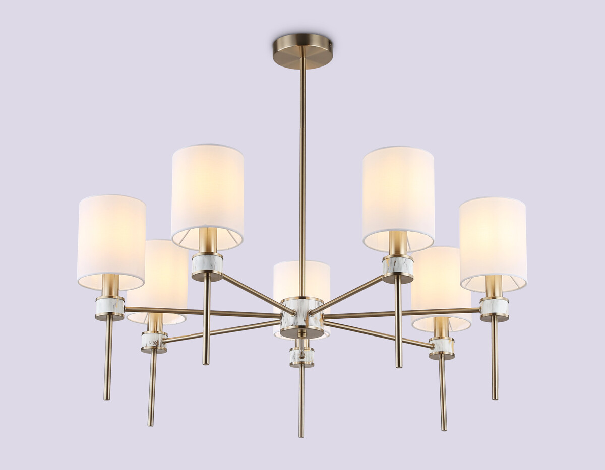 LH72373/7 DBS/WH темная латунь/белый E14/7 max 40W D840*720 — изображение 5