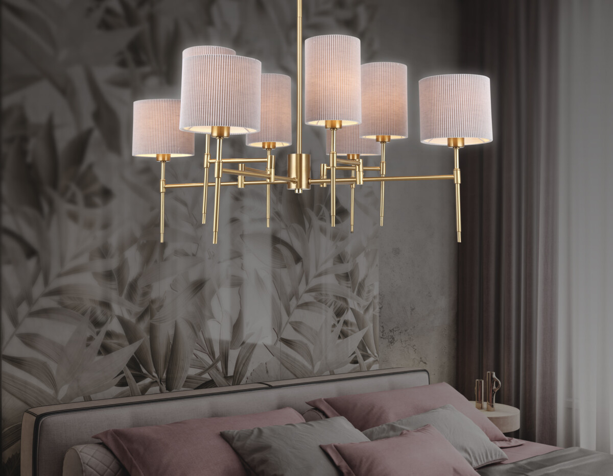 в наличии LH72383/8 BS/GR латунь/серый E14*8 max 40W D810*705 - купить в интернет-магазине Светильники Торг