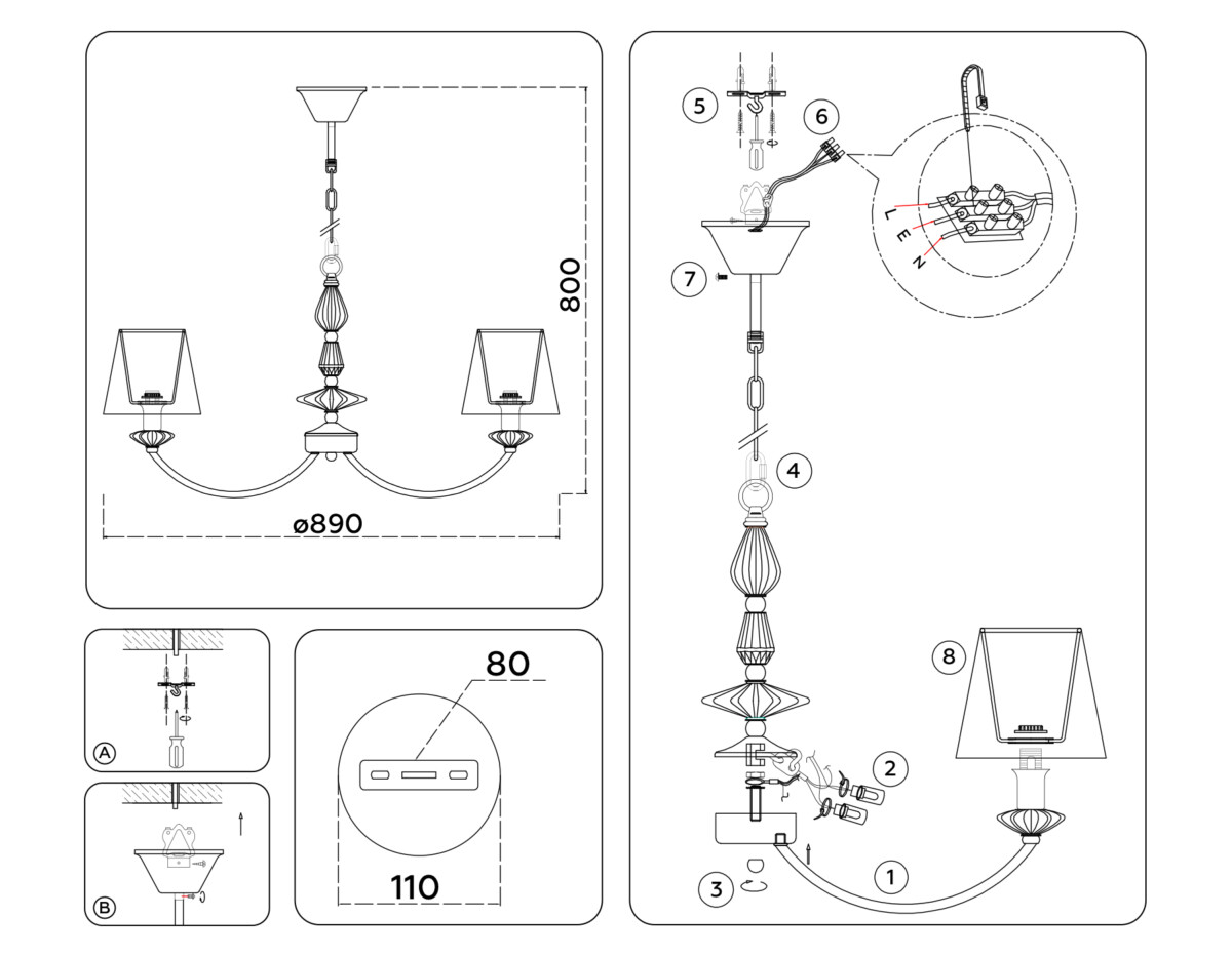 LH75025/7 GD/PI золото/розовый E14/7 max 40W D890*800 — изображение 7