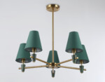 LH75051/5 BS/GN латунь/зеленый E14*5 max 40W D700*580 — изображение 7