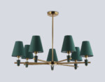 LH75053/7 BS/GN латунь/зеленый E14*7 max 40W D840*580 — изображение 3