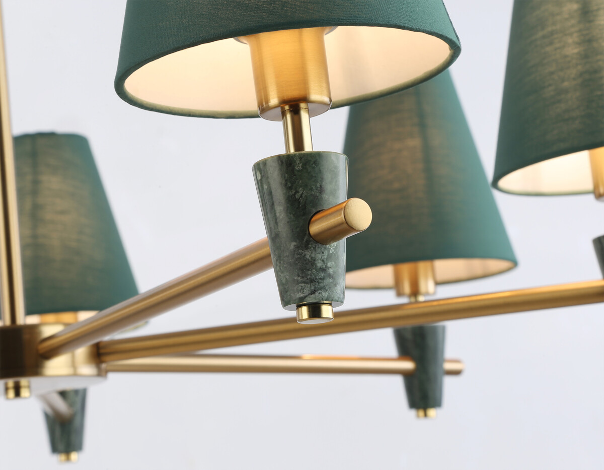 LH75053/7 BS/GN латунь/зеленый E14*7 max 40W D840*580 — изображение 4