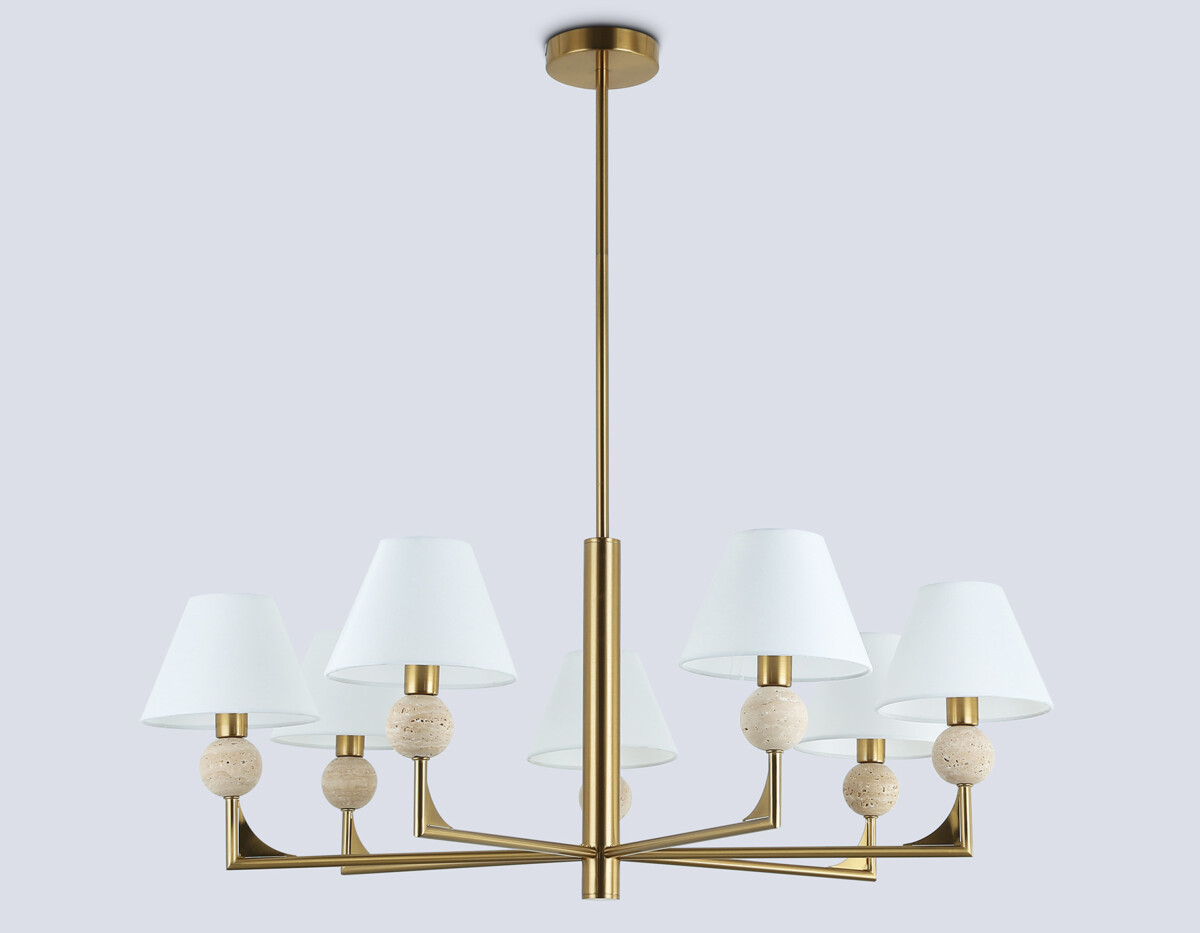 LH75162/7 BS/FR латунь/белый матовый E14*7 max 40W D890*580 — изображение 4