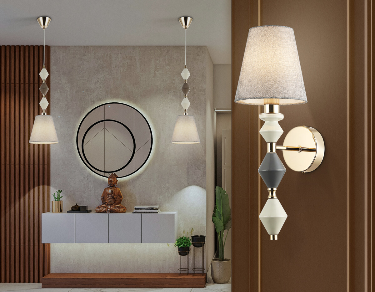 LH75409 GD/GR золото/серый E14 max 40W 150*180*415 — изображение 6