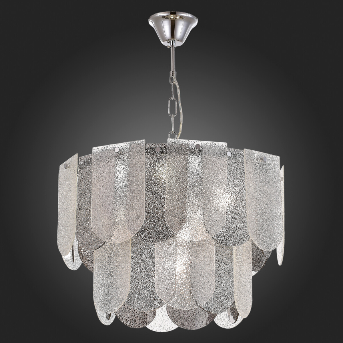 SLE1125-103-07 Светильник подвесной Хром/Прозрачно-Дымчатый E14 7*40W ERZO — изображение 2