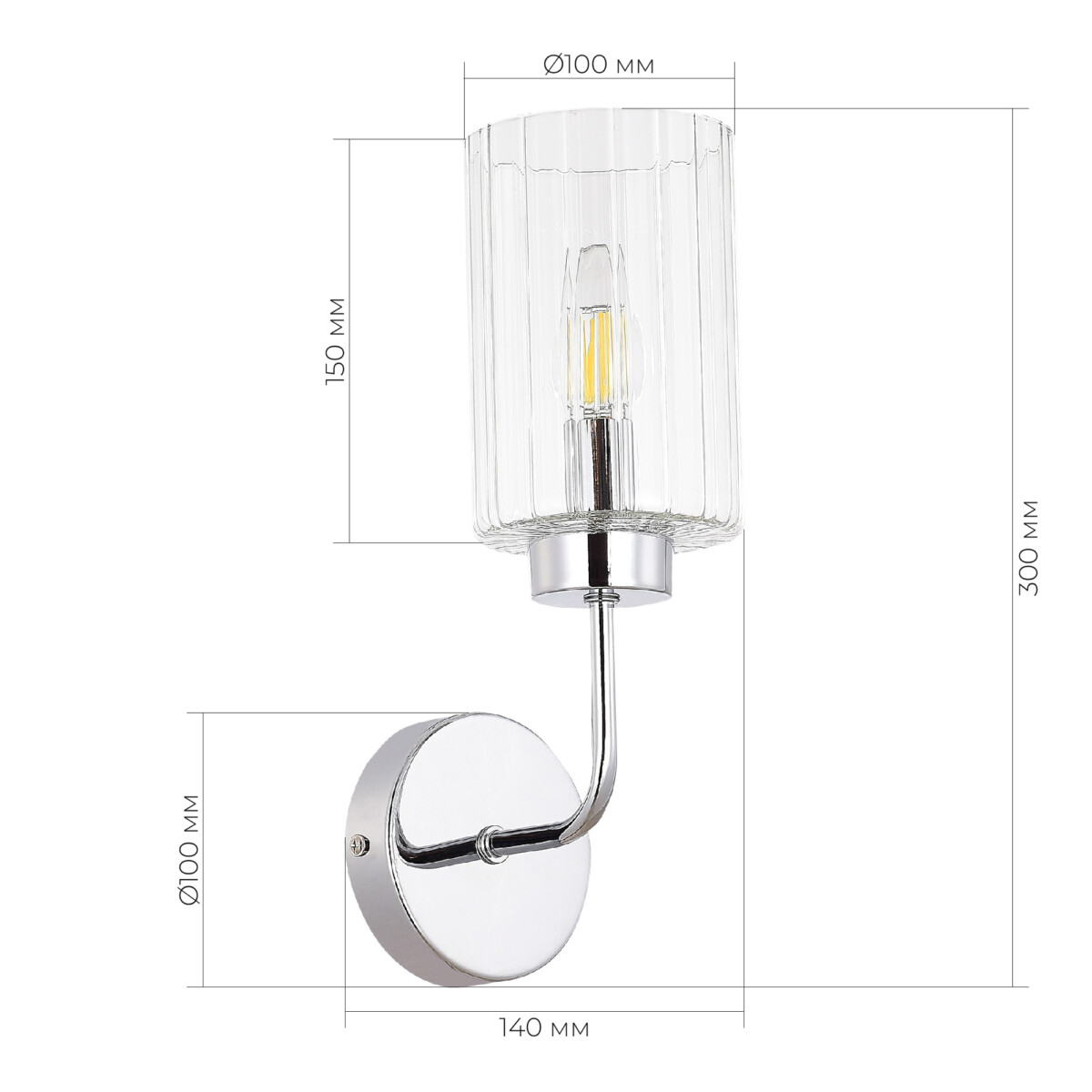 SLE1127-101-01 Светильник настенный Хром/Прозрачный E14 1*40W TILDA — изображение 5