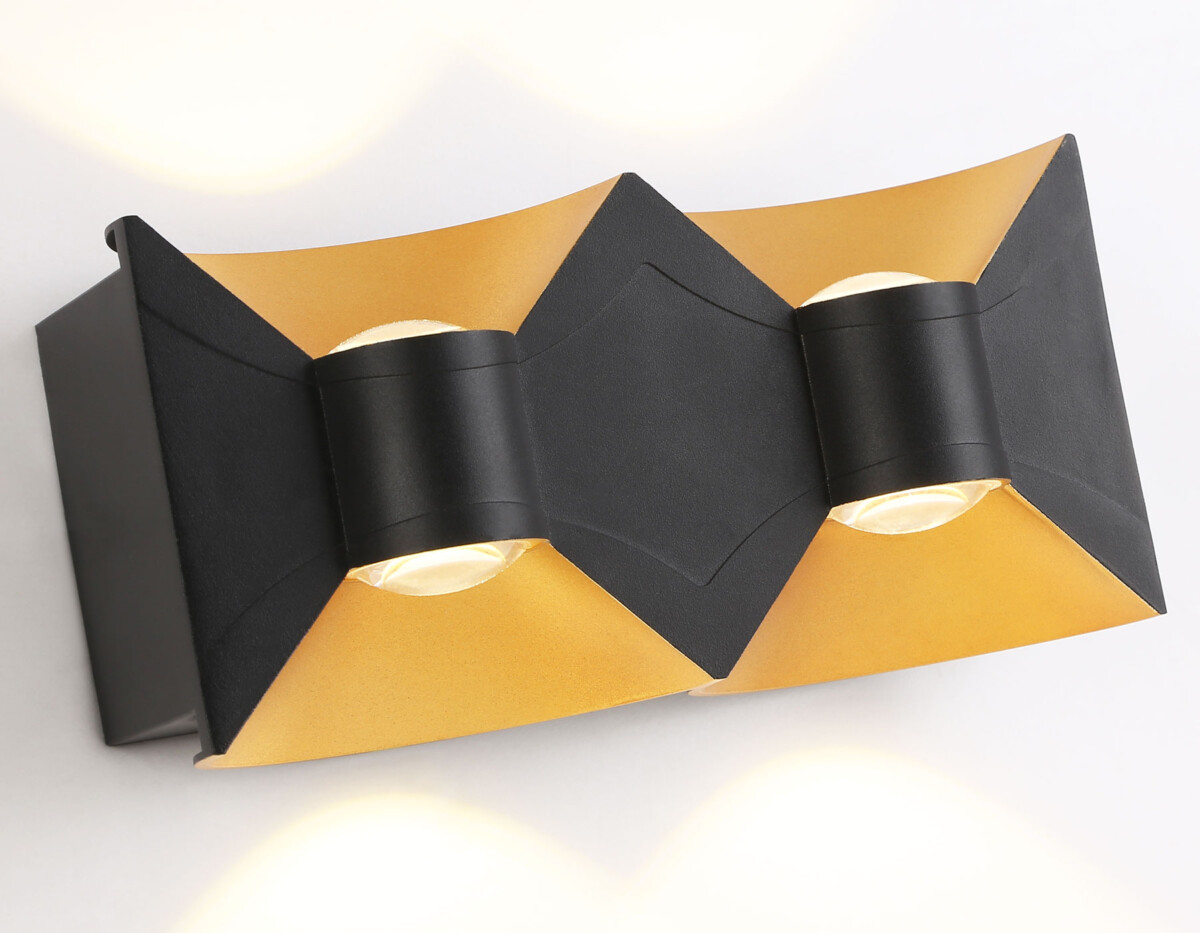 ST4477_macro ST4477/4 BK/GD черный/золото LED 4200K 11W IP54 180*90*55 — изображение 1