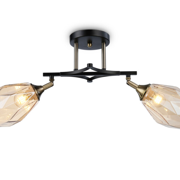 TR303032/2 SB/BK/TI  бронза/черный/янтарь E27/2 max 40W 580*145*280