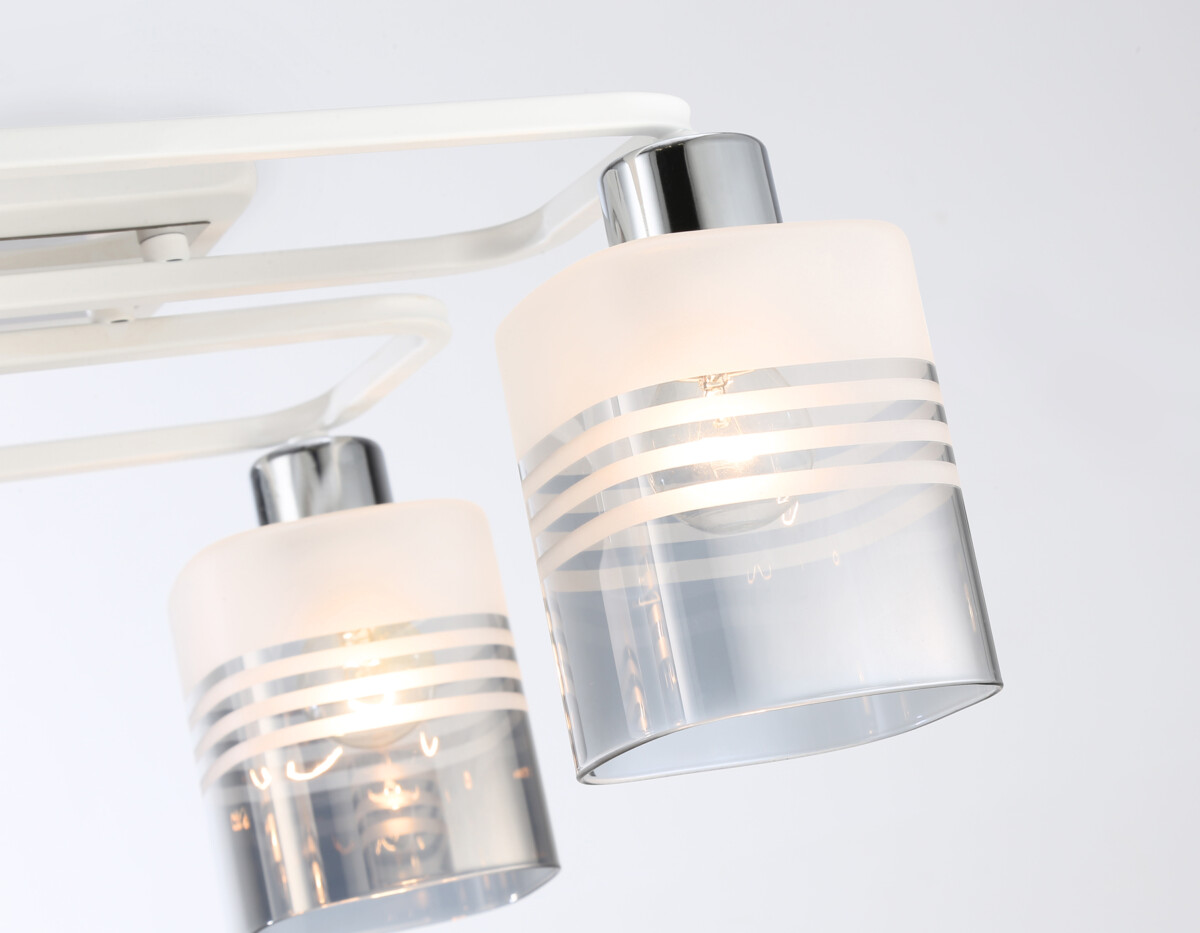 TR303205/4 WH/CH/SM/FR белый/хром/дымчатый/белый матовый E27*4 max 60W 370*370*200 — изображение 1