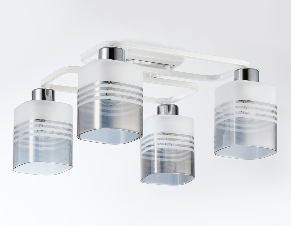 TR303205/4 WH/CH/SM/FR белый/хром/дымчатый/белый матовый E27*4 max 60W 370*370*200 — изображение 2