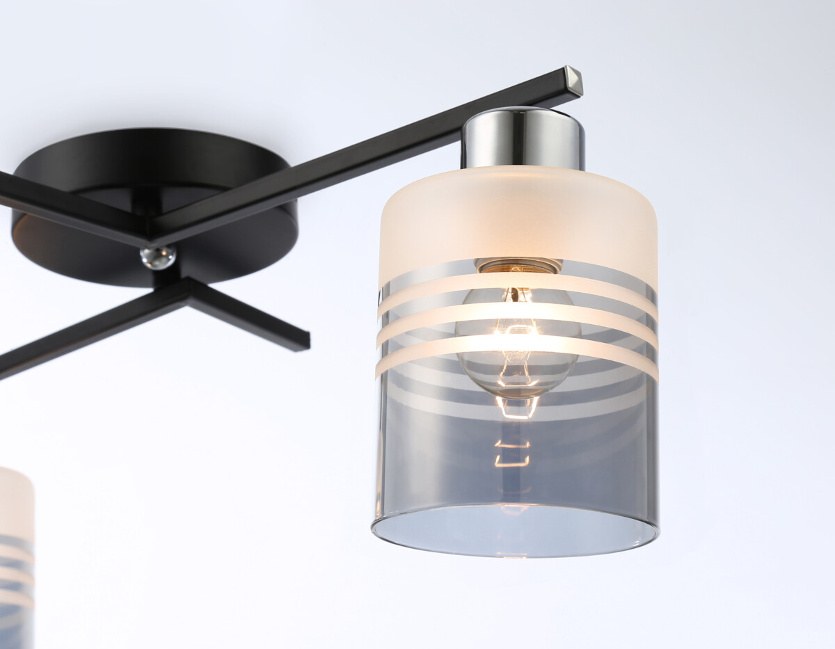 TR303211_macro1 TR303211/2 BK/CH/SM/FR черный/хром/дымчатый/белый матовый E27*2 max 60W 500*170*200 — изображение 1