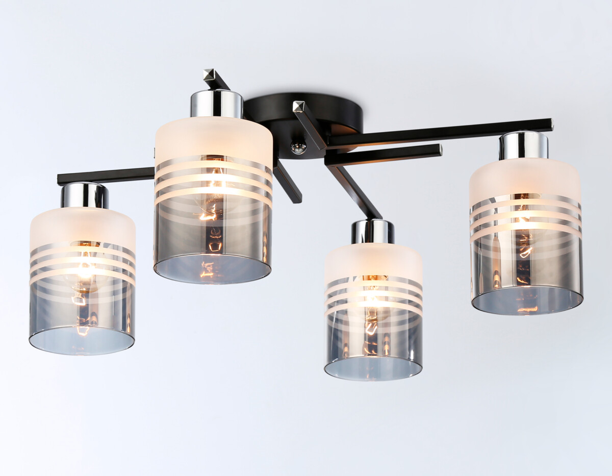 TR303212/4 BK/CH/SM/FR черный/хром/дымчатый/белый матовый E27*4 max 60W D515*200 — изображение 5