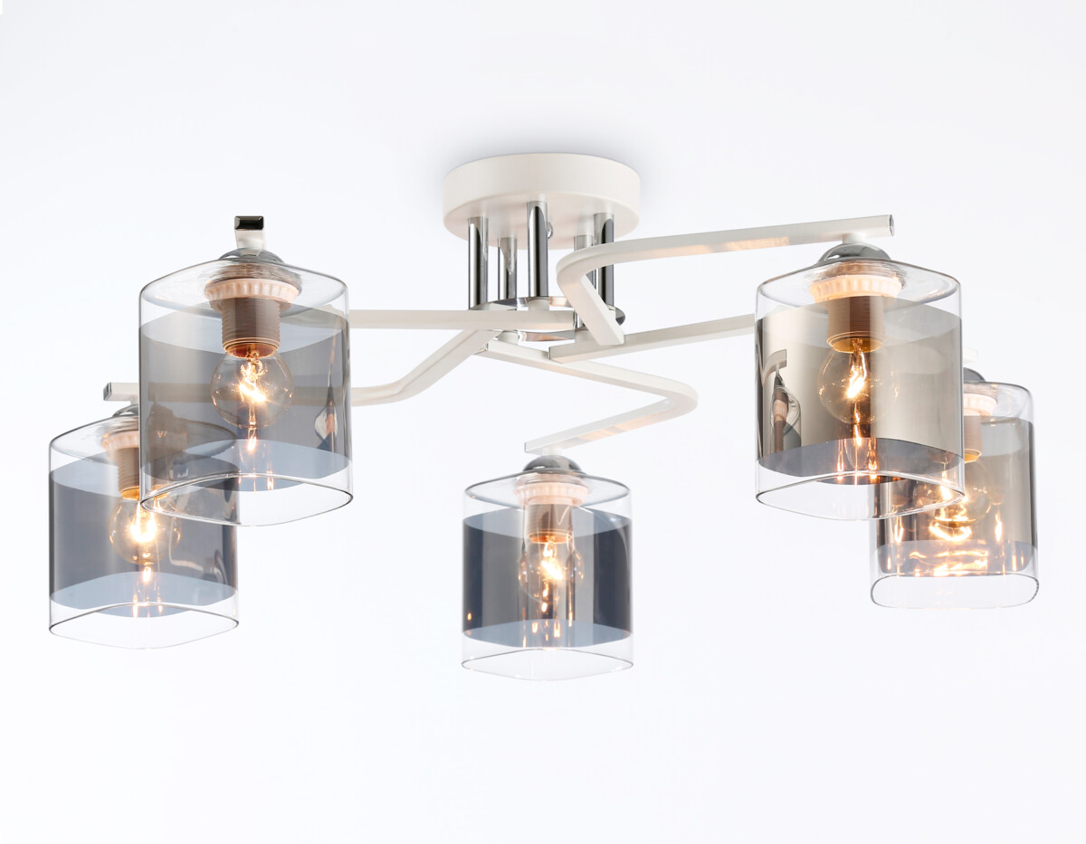 TR303219/5 WH/CH/SM белый/хром/дымчатый E27*5 max 60W D580*250 — изображение 5