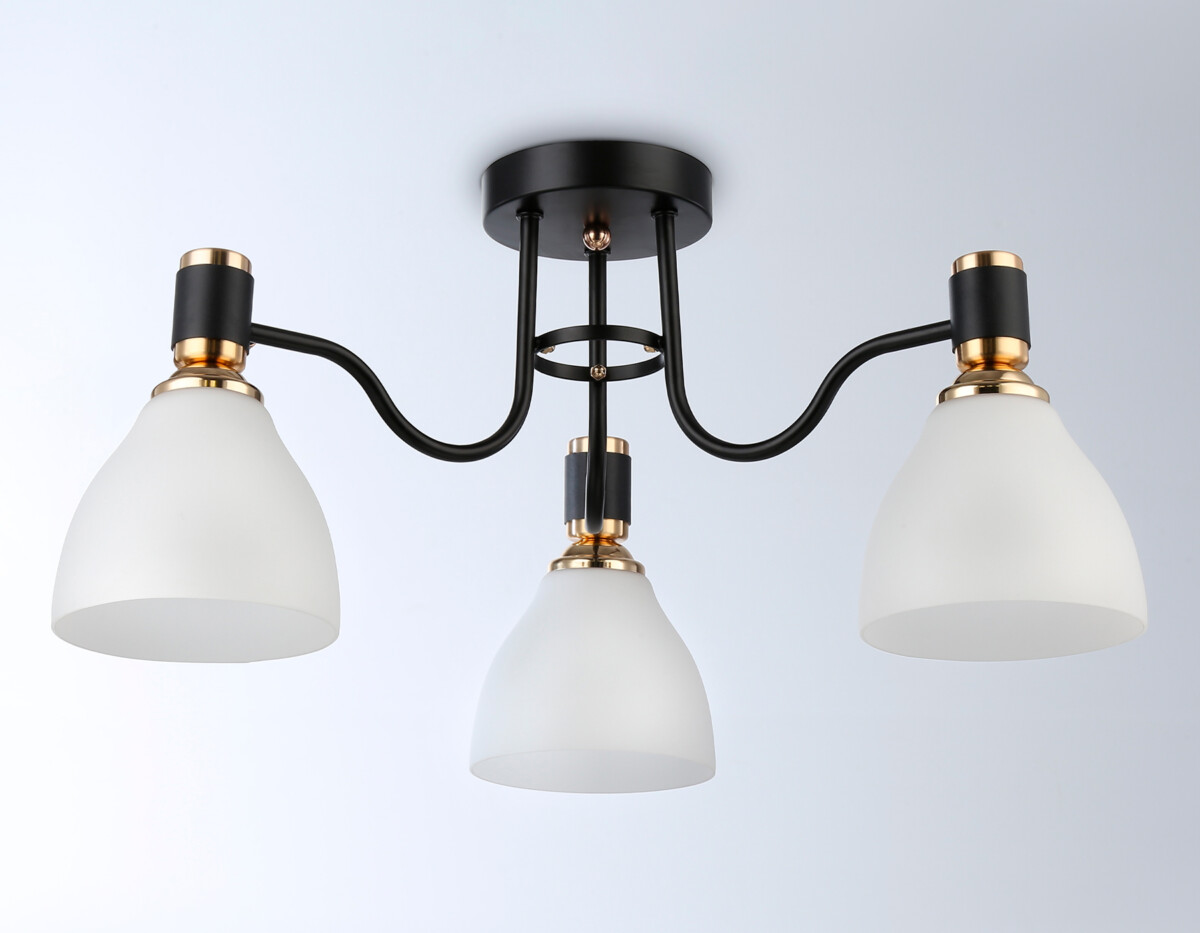 TR303303/3 BK/GD/FR черный/золото/белый матовый E27*3 max 60W D600*270 — изображение 2