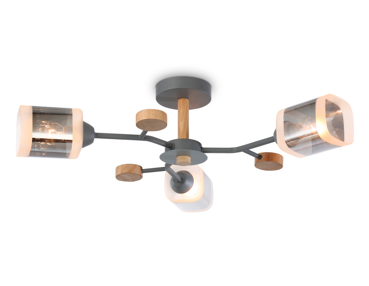 TR3033231/3 GR/LW/SM серый/светлое дерево/дымчатый E27*3 max 60W D700*180 — изображение 5