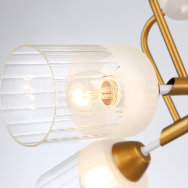 TR303323/5 WH/GD/CL/FR белый/золото/прозрачный/белый матовый E27*5 max 60W D620*200