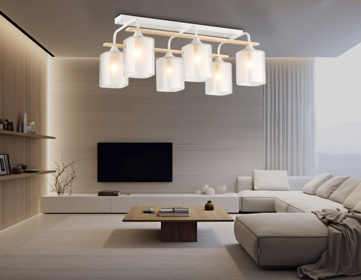 TR3033247/6 WH/WD белый/дерево E27/6 max 60W 580*340*245 — изображение 5