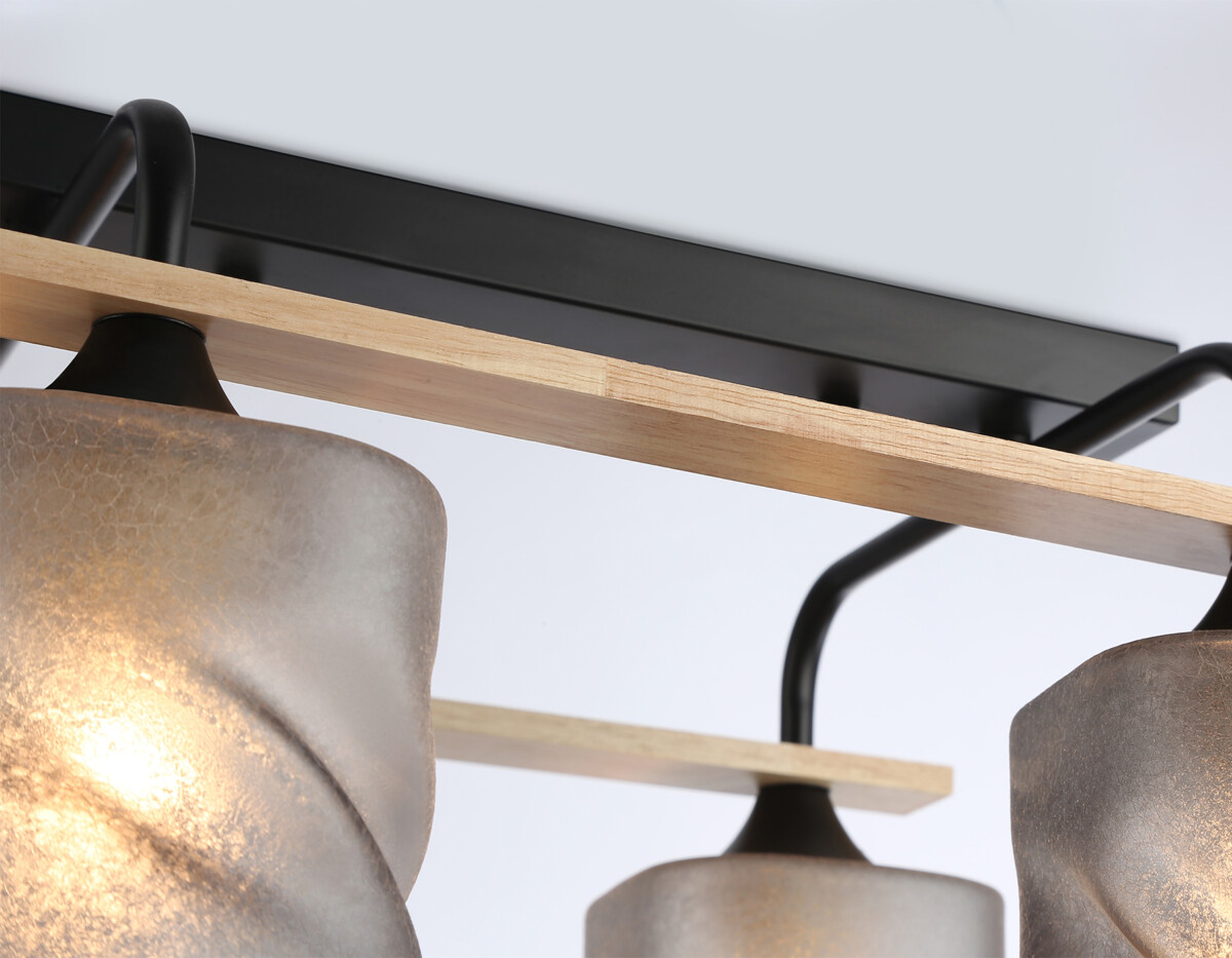 TR3033249/4 BK/WD черный/дерево E27/4 max 60W 340*340*245 — изображение 4