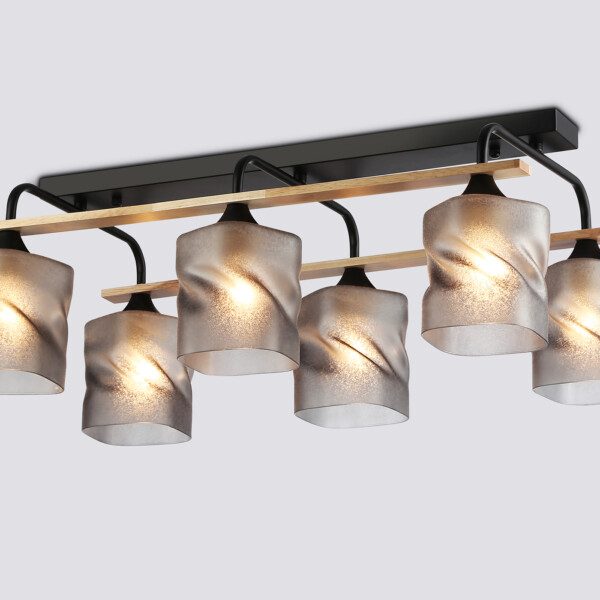 TR3033250/6 BK/WD черный/дерево E27/6 max 60W 580*340*245