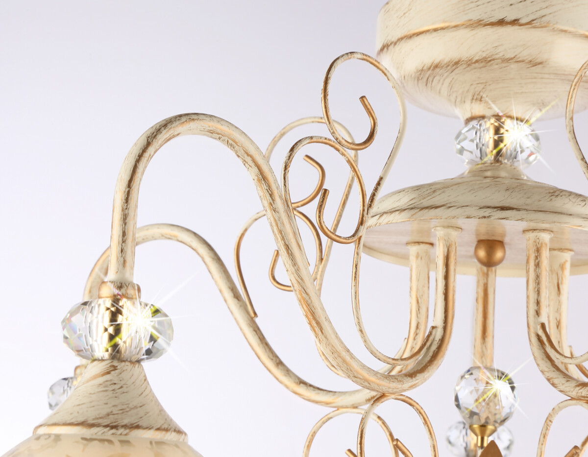 TR3057/5 BG/GD/FR бежевый/золото/белый матовый E27/5 max 40W D600*380 — изображение 5