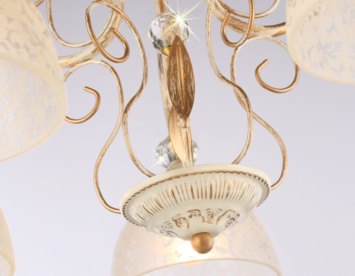 TR3057/5 BG/GD/FR бежевый/золото/белый матовый E27/5 max 40W D600*380 — изображение 6