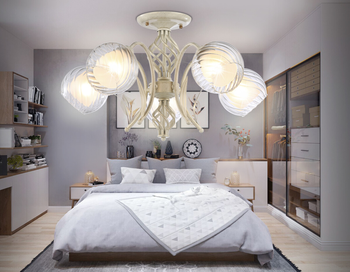 TR3066/5 WH/GD белый/золото E27*5 max 40W D590*340 — изображение 2