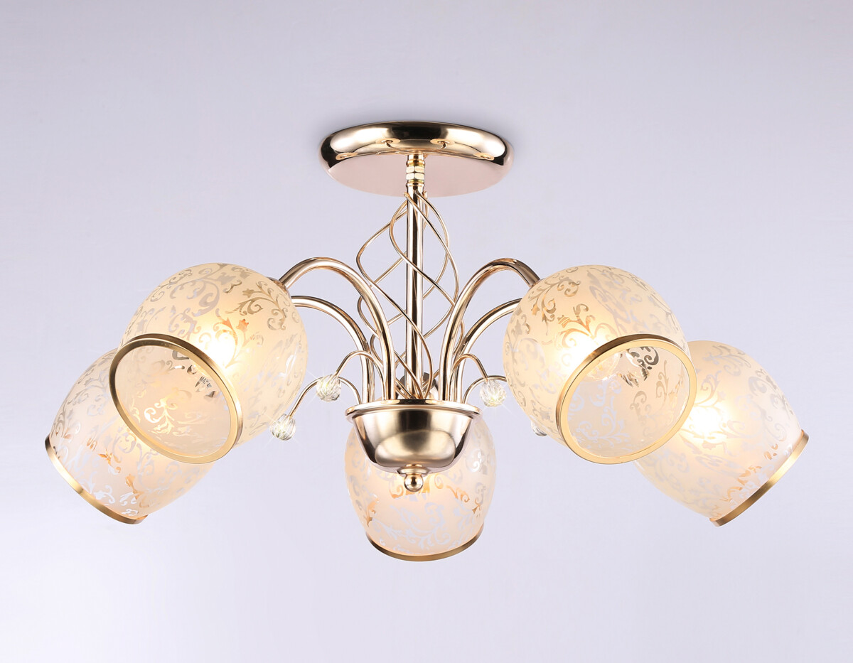TR3189/5 GD/CL/FR золото/прозрачный/белый матовый E27/5 max 40W D600*285 — изображение 3