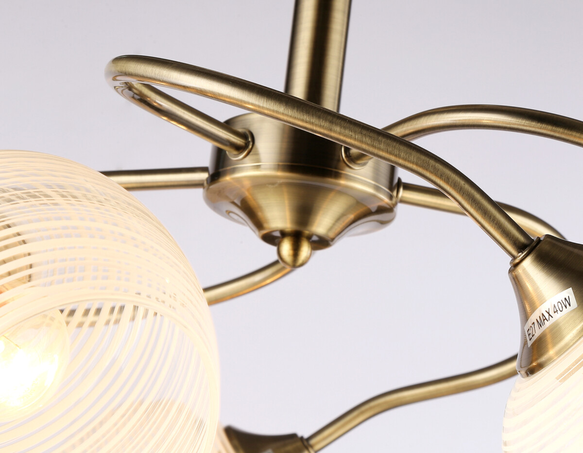 TR3199/5 SB/CL/FR бронза/прозрачный/белый матовый E27/5 max 40W D600*485 — изображение 7