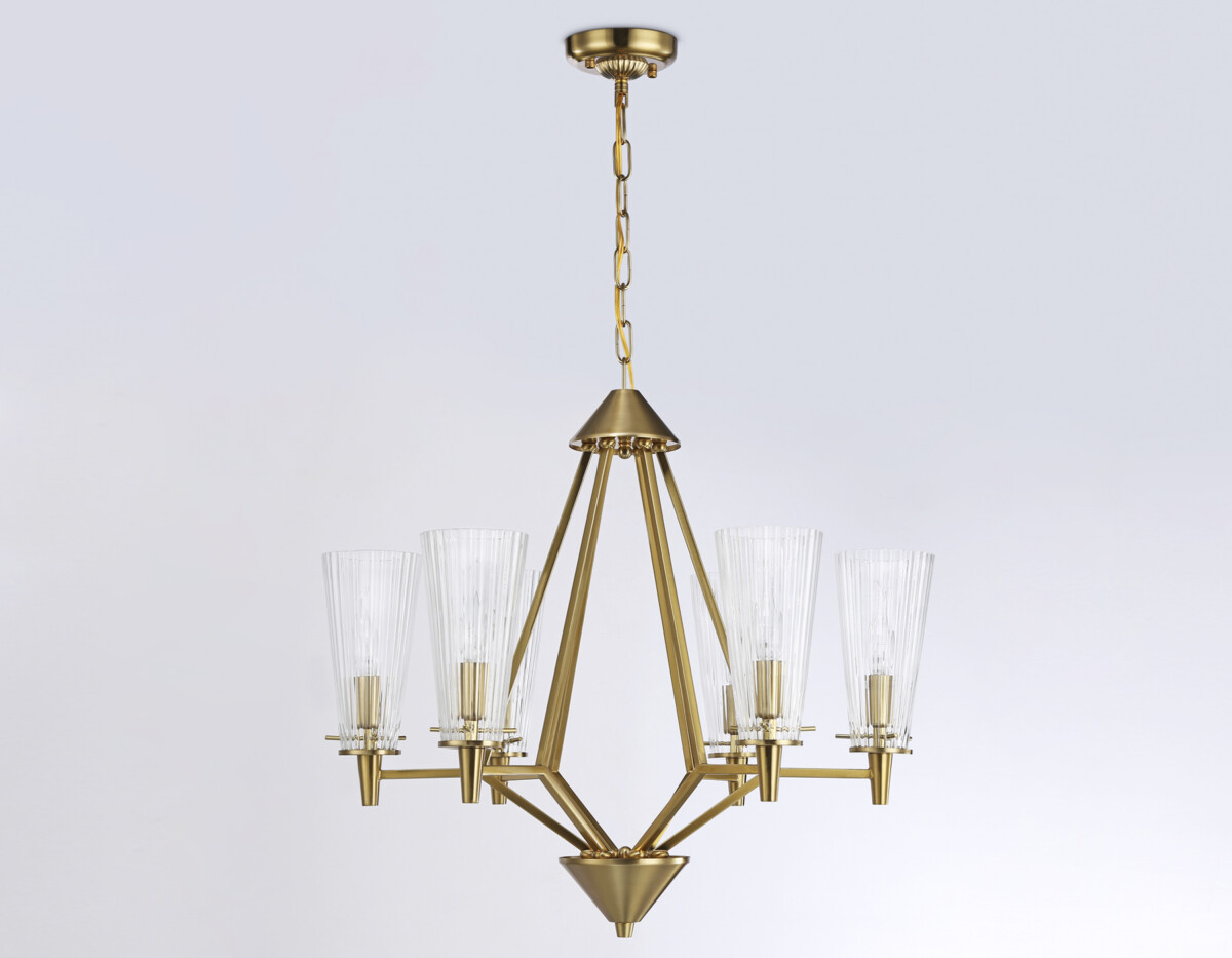 TR3231/6 BS/FR латунь/белый матовый E14*6 max 40W D610*585 — изображение 5