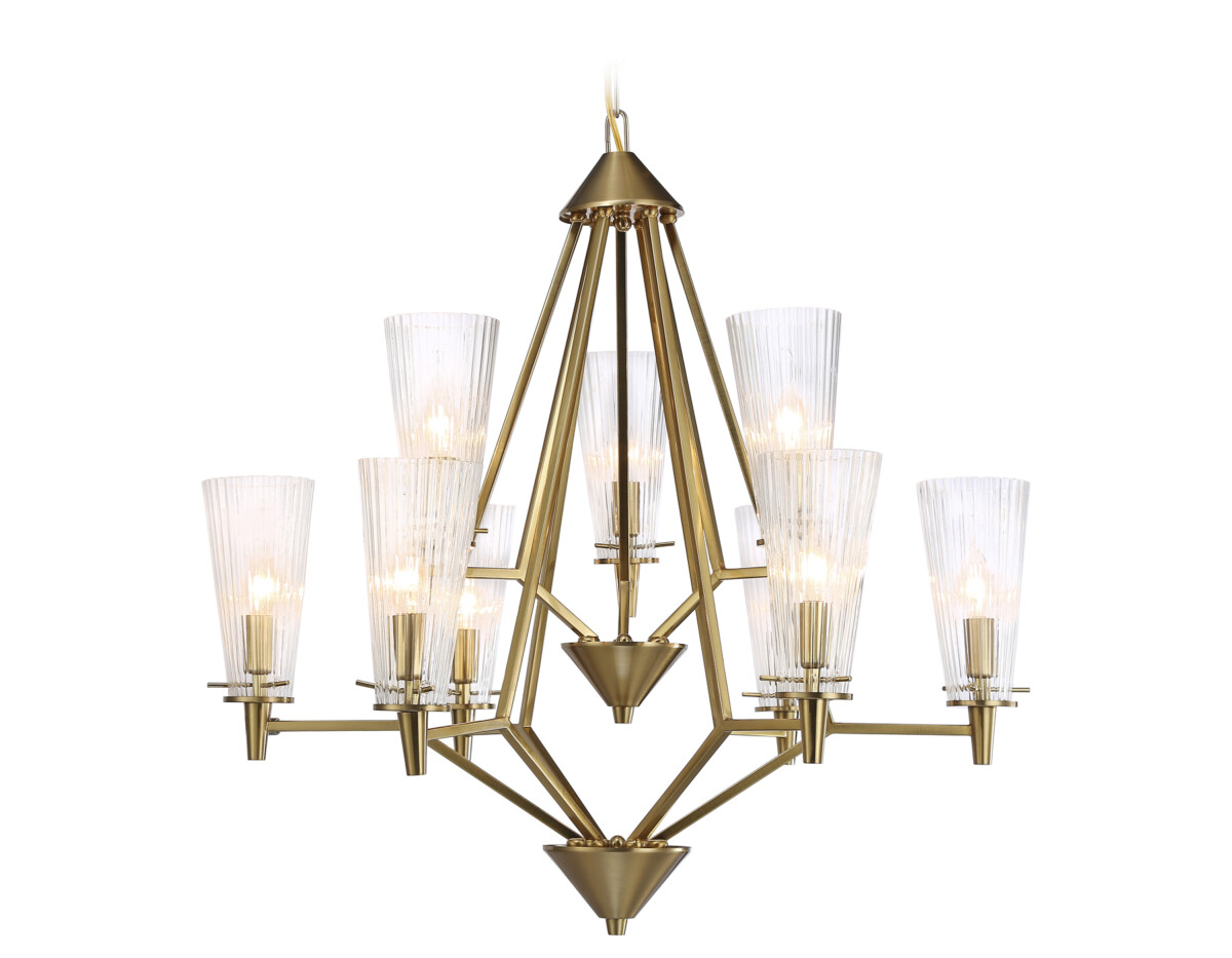 TR3233/6+3 BS/FR латунь/белый матовый E14*9 max 40W D730*720 — изображение 7