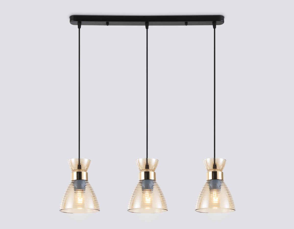 TR3404_mode1 TR3404/3 BK/FGD/TI черный/золото/янтарь E27/3 max 60W 550*135*1000 — изображение 1