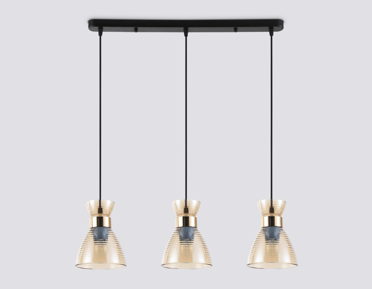 TR3404/3 BK/FGD/TI черный/золото/янтарь E27/3 max 60W 550*135*1000 — изображение 2