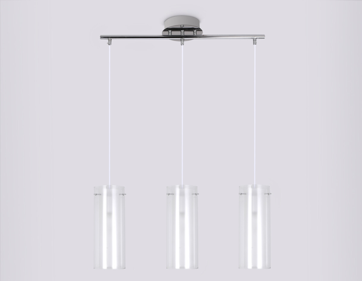 TR3675/3 CH/CL/FR хром/прозрачный/белый матовый E14/3 max 40W 640*110*900 — изображение 4