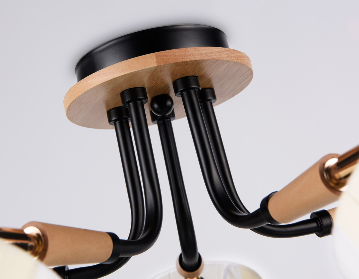 TR4733/5 BK/LWD черный/светлое дерево E27/5 max 40W D610*270 — изображение 2