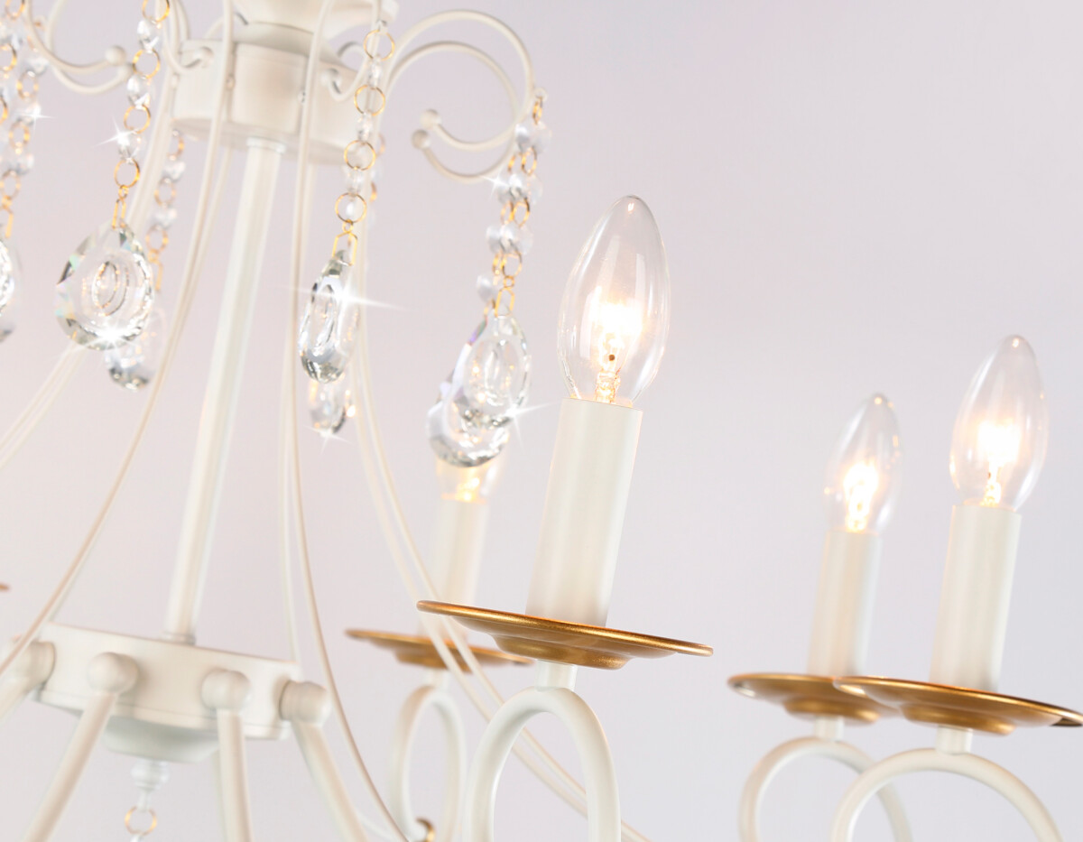 TR4917_macro1 TR4917/8 WH/GD белый/золото E14/8 max 40W D740*930 — изображение 1