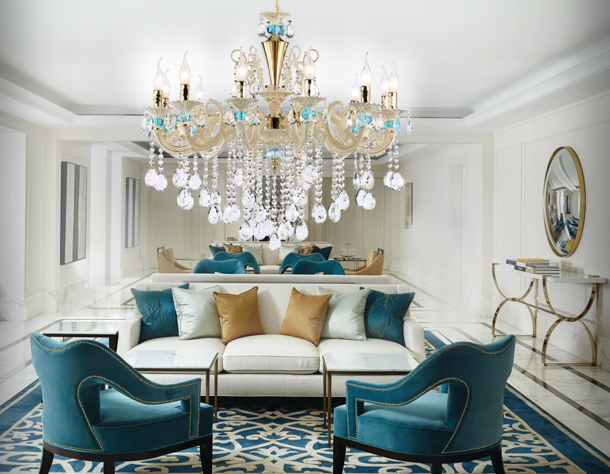 TR4929/12 GD/WH/CL золото/белый/прозрачный E14*12 max 40W D910*680 — изображение 2