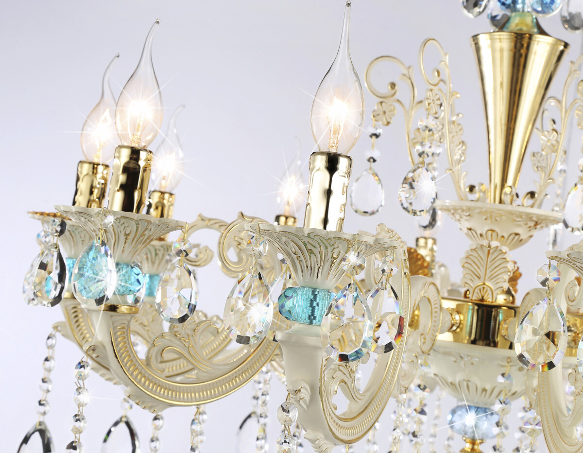 TR4929/12 GD/WH/CL золото/белый/прозрачный E14*12 max 40W D910*680 — изображение 3