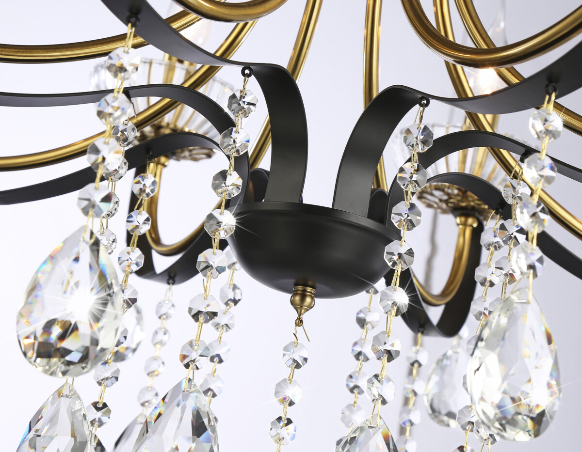 TR4953/8 BK/GD/CL черный/золото/прозрачный E14*8 max 40W D740*735 — изображение 4