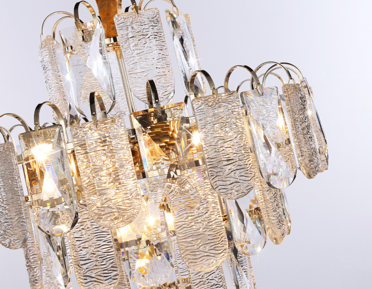 TR5231/9 SGD/CL/FR золото/прозрачный/белый матовый E27*9 max 40W D500*530 — изображение 3