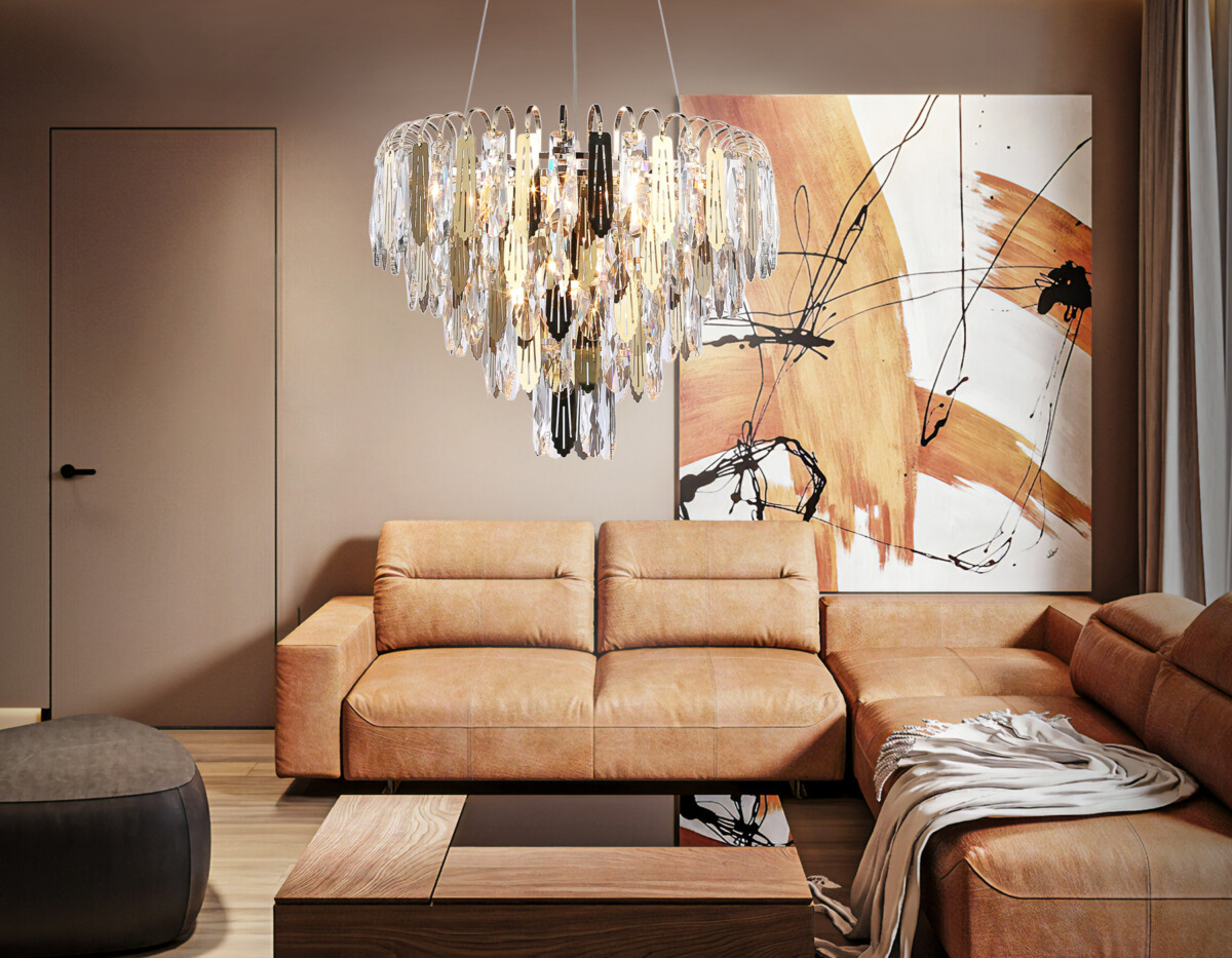 TR5256/8 SGD/CL золото/прозрачный E27*8 max 40W D500*350 — изображение 2