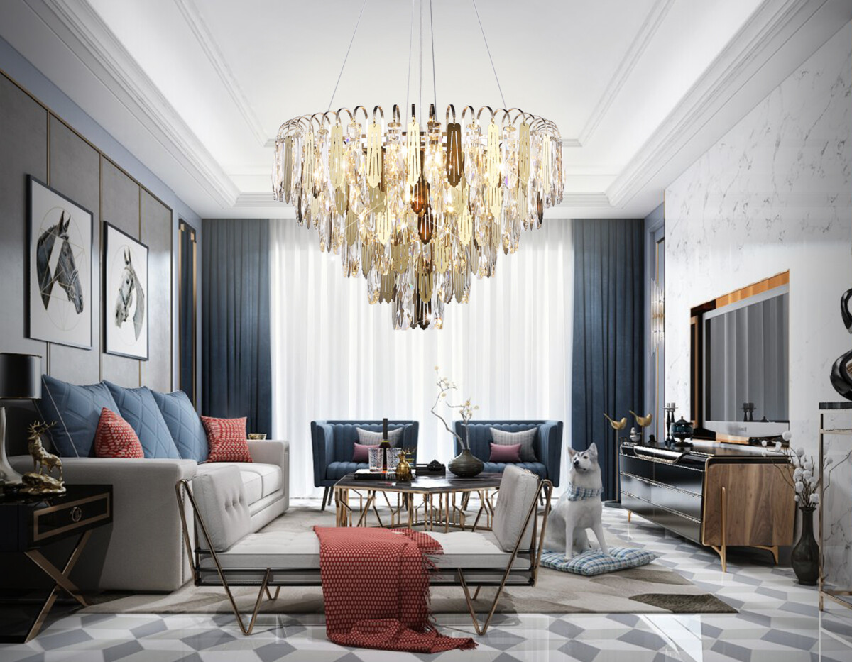 TR5258/11 SGD/CL золото/прозрачный E27*11 max 40W D600*400 — изображение 2