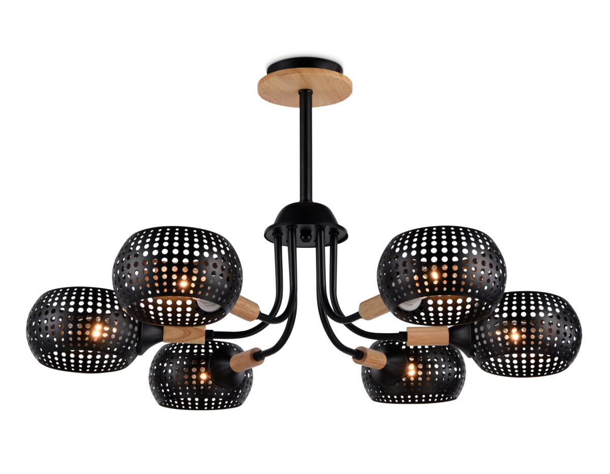 TR80167/6 BK/LWD черный/светлое дерево E14/6 max 40W D690*370 — изображение 5