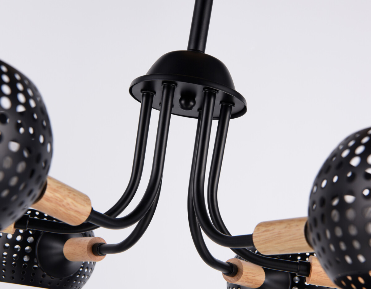 TR80167/6 BK/LWD черный/светлое дерево E14/6 max 40W D690*370 — изображение 2