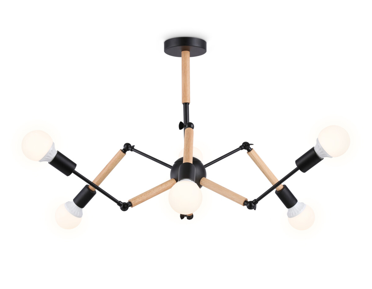 TR80488/6 BK/LW черный/светлое дерево E27/6 max 60W D930*510 — изображение 5