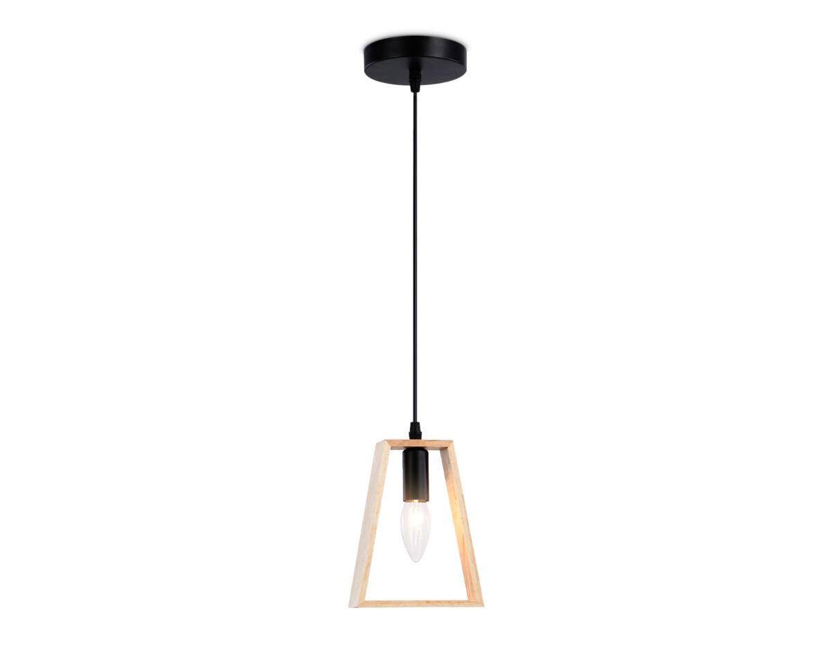 TR80497 BK/LW черный/светлое дерево E14 max 60W D150*1000 — изображение 1