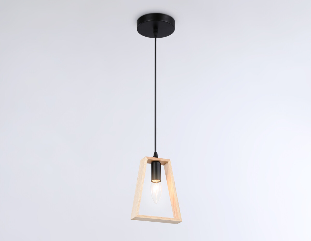 TR80497 BK/LW черный/светлое дерево E14 max 60W D150*1000 — изображение 2