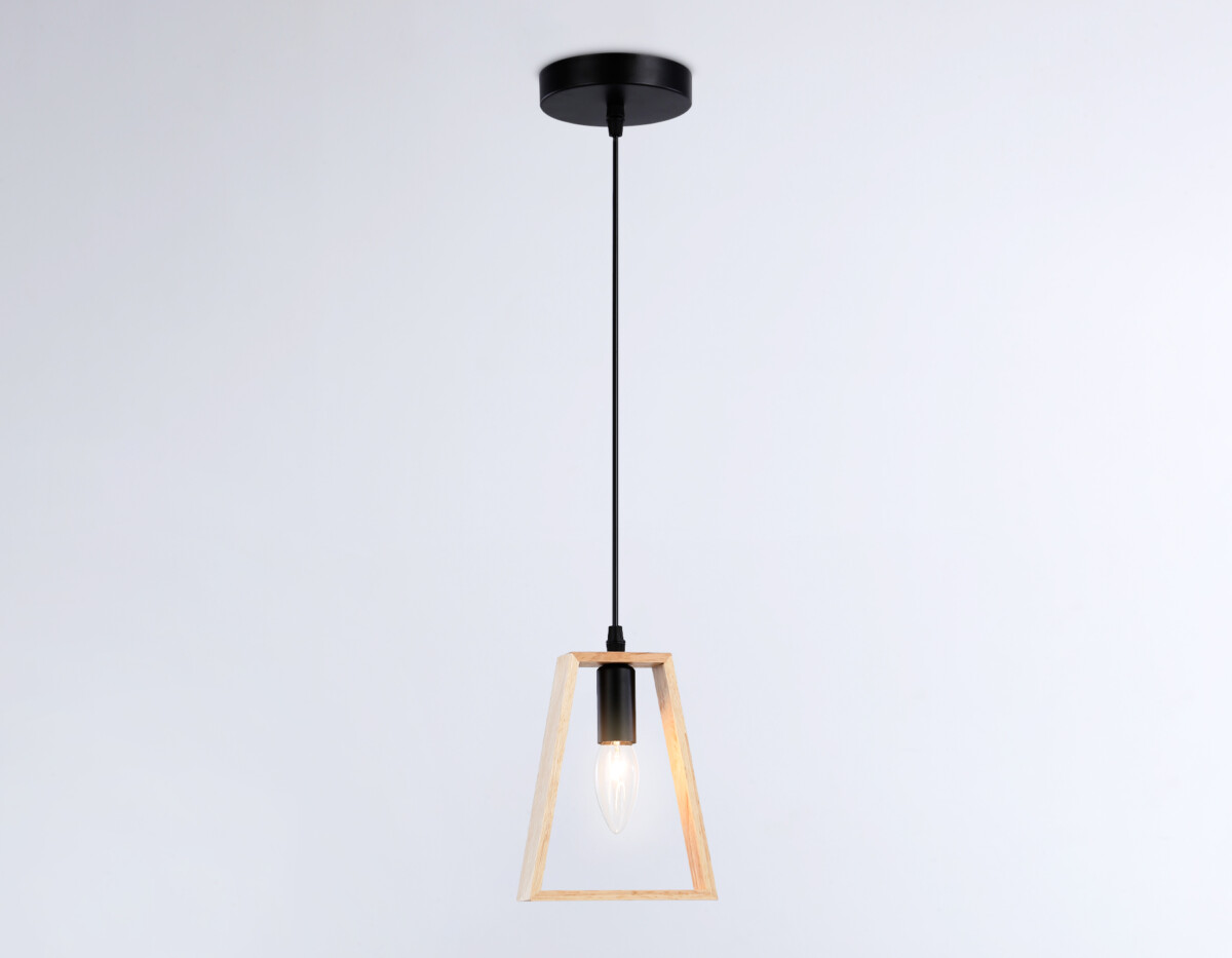 TR80497 BK/LW черный/светлое дерево E14 max 60W D150*1000 — изображение 3