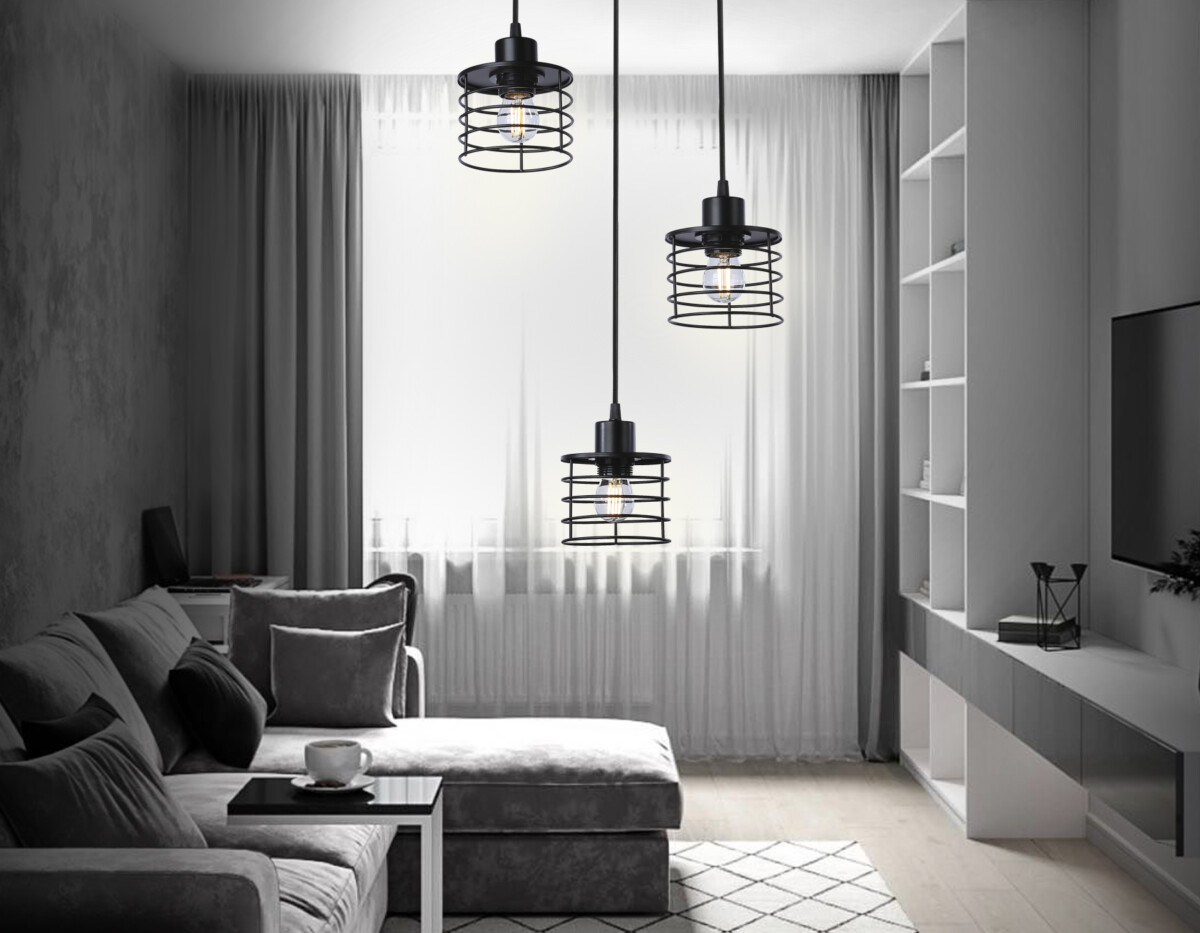 TR8081/3 BK черный E27*3 max 40W D372*1170 — изображение 1